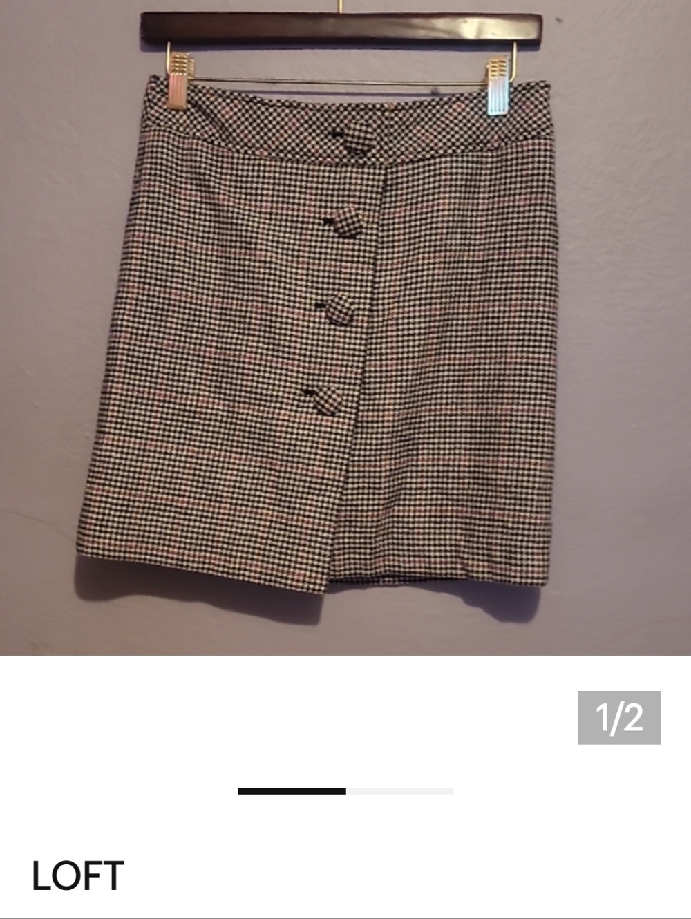LOFT Black and White Checkered Pencil Skirt - Picture 5 of 5